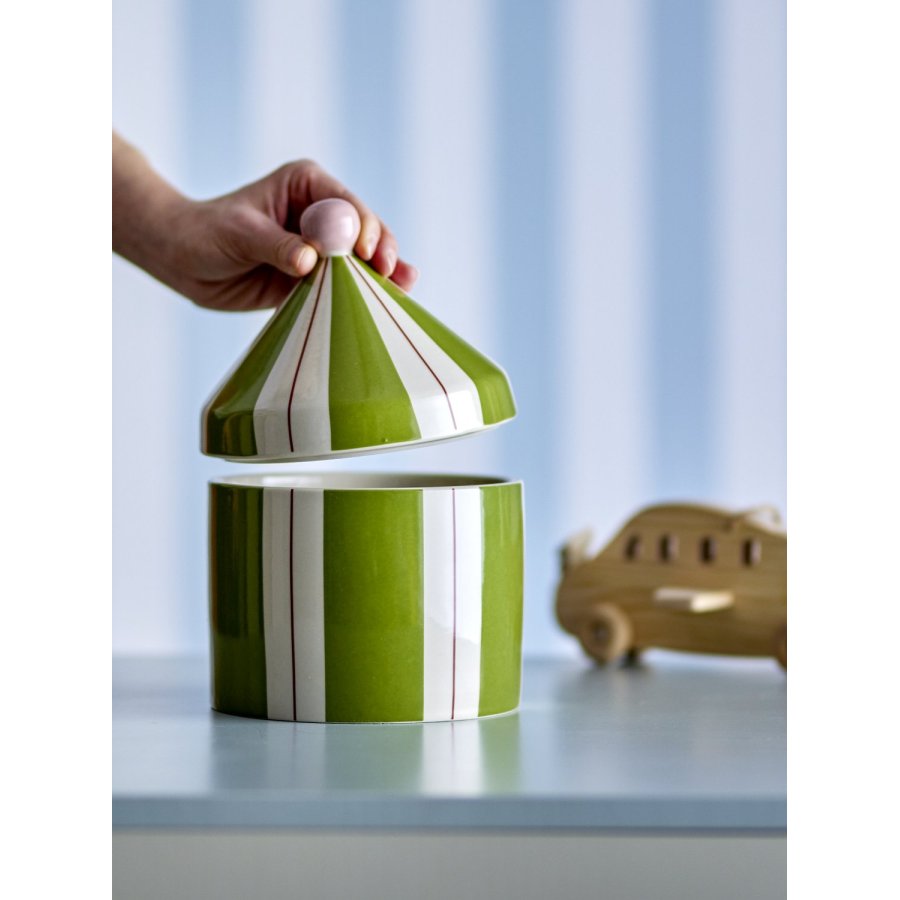 Bloomingville Mini Cimmi Topf mit Deckel H25 cm, Gr&uuml;n