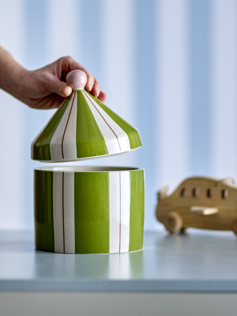 Bloomingville Mini Cimmi Topf mit Deckel H25 cm, Gr&uuml;n