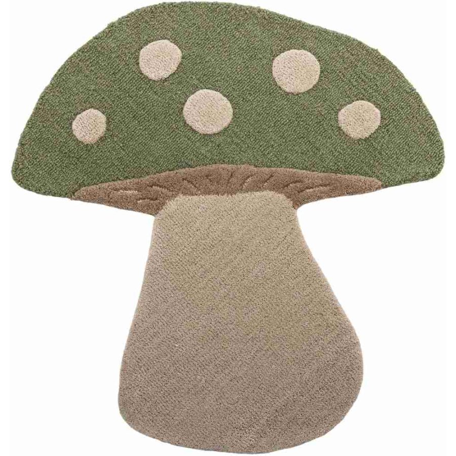 Bloomingville Mini Mushroom Teppich 85x90 cm, Gr&uuml;n