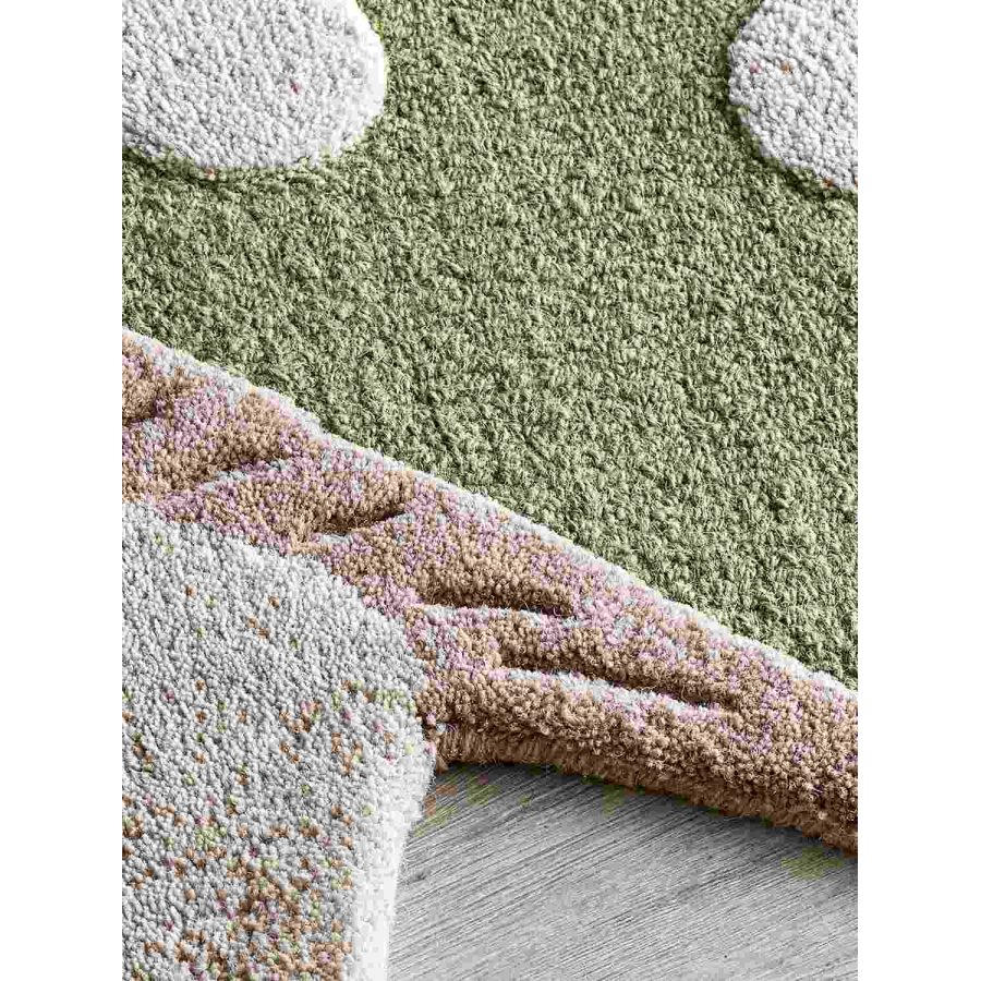 Bloomingville Mini Mushroom Teppich 85x90 cm, Gr&uuml;n