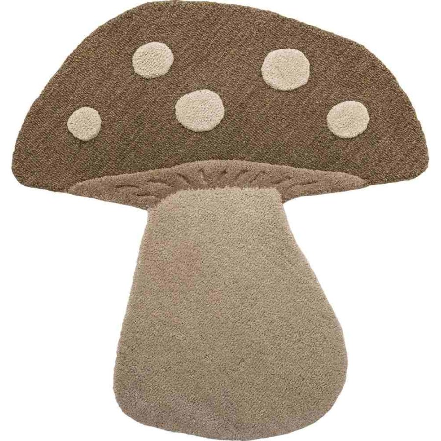 Bloomingville Mini Mushroom Teppich 85x90 cm, Braun