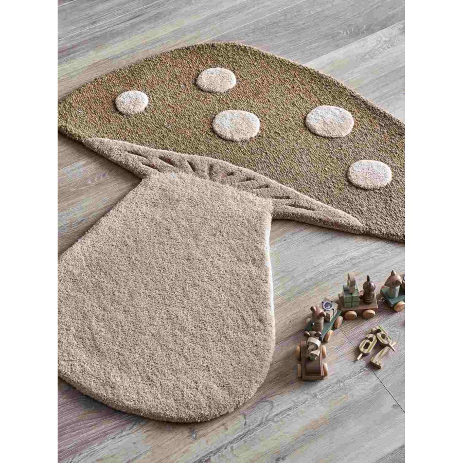 Bloomingville Mini Mushroom Teppich 85x90 cm, Braun