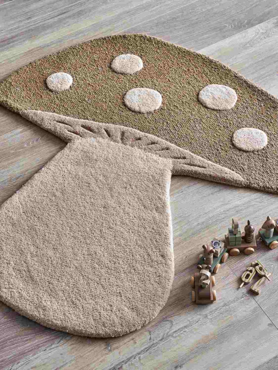 Bloomingville Mini Mushroom Teppich 85x90 cm, Braun