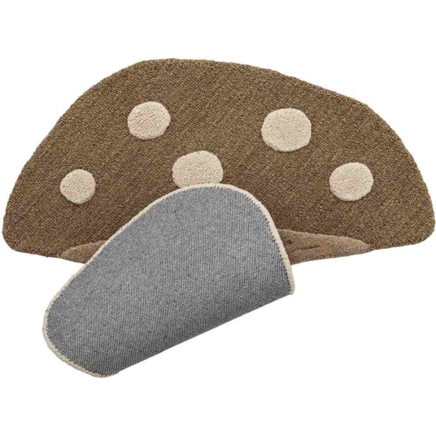 Bloomingville Mini Mushroom Teppich 85x90 cm, Braun
