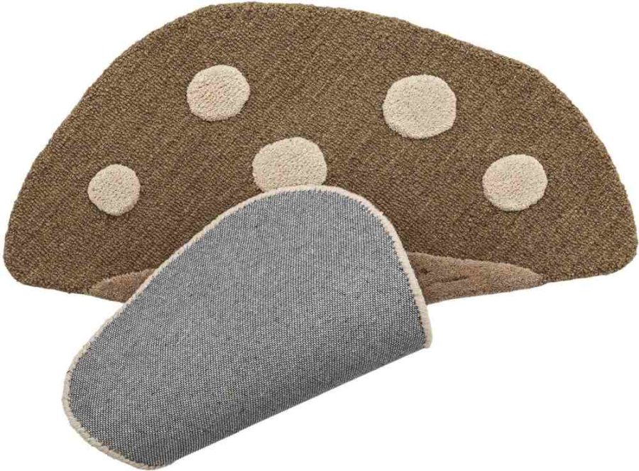 Bloomingville Mini Mushroom Teppich 85x90 cm, Braun