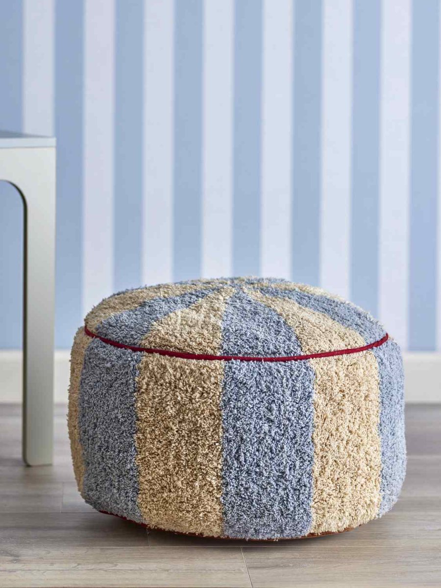 Bloomingville Mini Charoline Puf H26 cm, Natur/Bl�