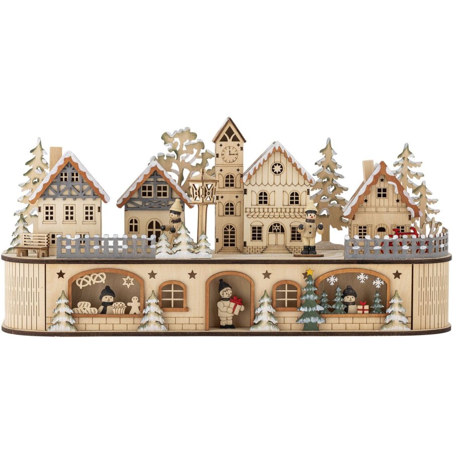 Bloomingville Norwich Dekoration m. Lys 45 cm, Krydsfiner