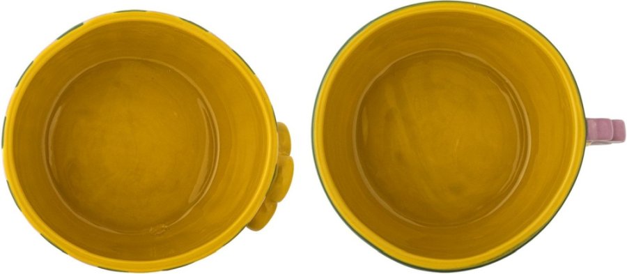 Bloomingville Haisy Sk�l 2 stk. �12 cm, Gr�n/Gul