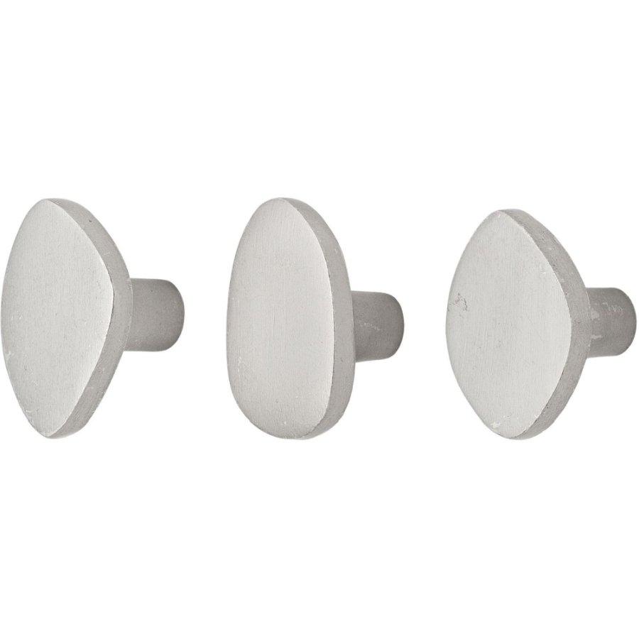 Bloomingville Ferri Haken 3er Set, Silberfarbenes Finish