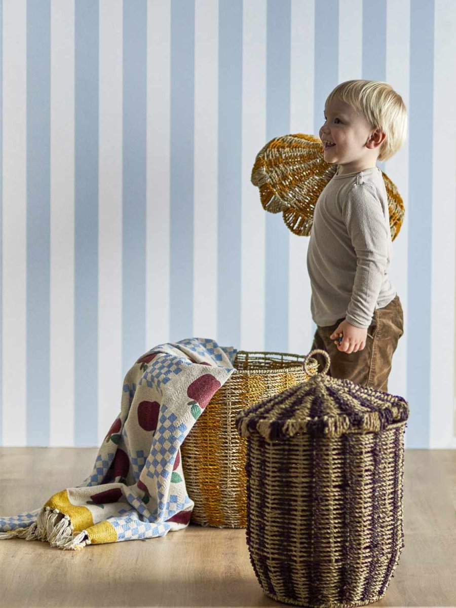 Bloomingville Mini Cikkeline Korb mit Deckel 2er Set, Multi