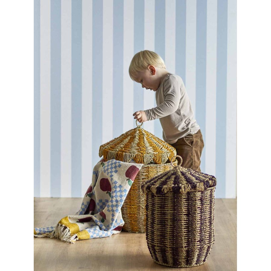 Bloomingville Mini Cikkeline Korb mit Deckel 2er Set, Multi