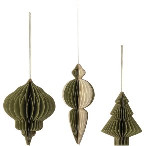 Bloomingville Tinkle Ornament 3 stk, Gr�n