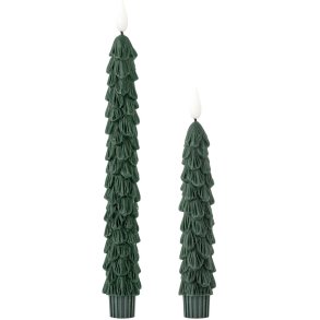 Bloomingville Ponza Kronelys LED 2 stk. H18,5/H24,5 cm, Gr�n