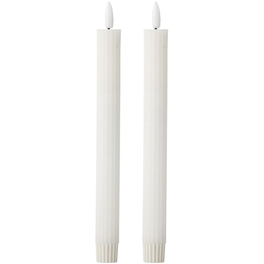 Bloomingville Ponza Kronelys LED 2 stk. �2,2/24,5, Hvid