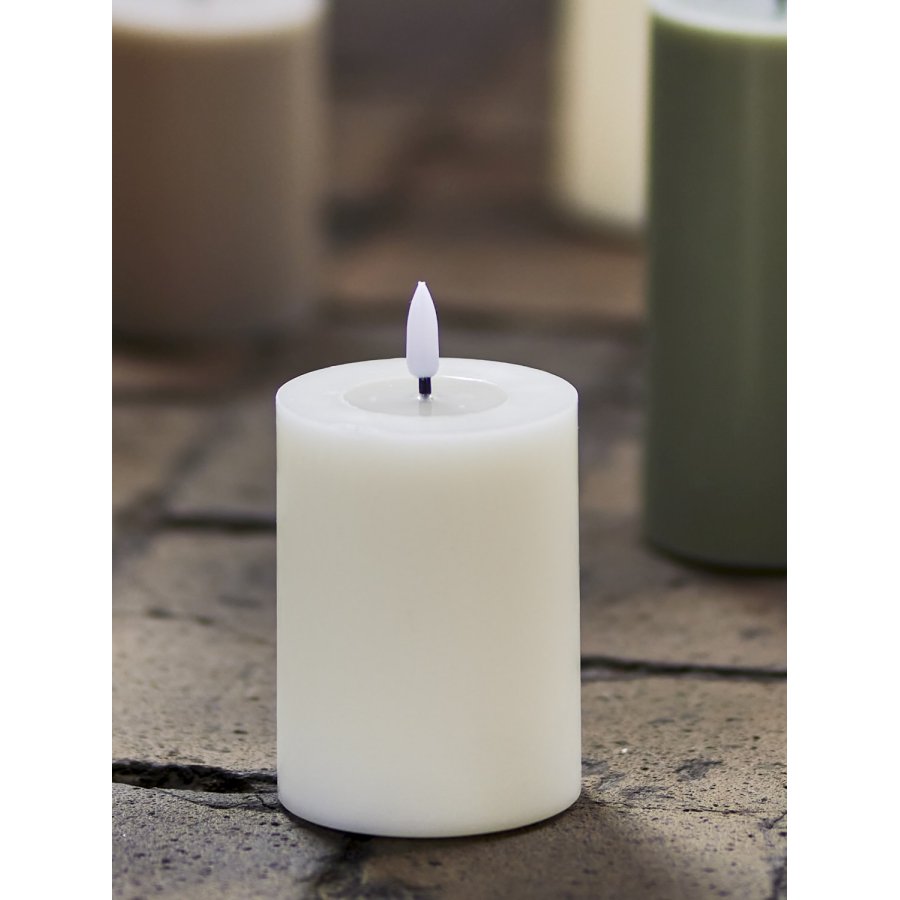 Bloomingville Ponza Bloklys LED �7,5/H10 cm, Hvid