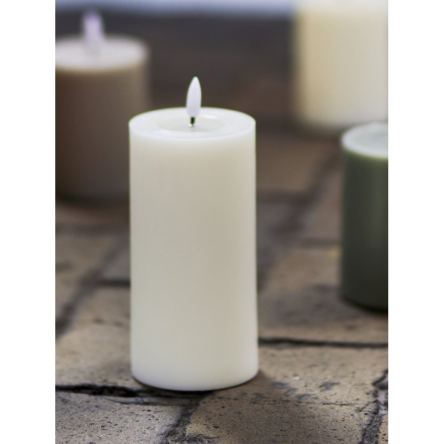 Bloomingville Ponza Bloklys LED �7,5/H15 cm, Hvid