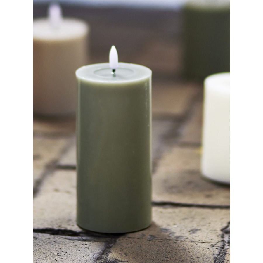 Bloomingville Ponza Bloklys LED �7,5/H15 cm, Gr�n