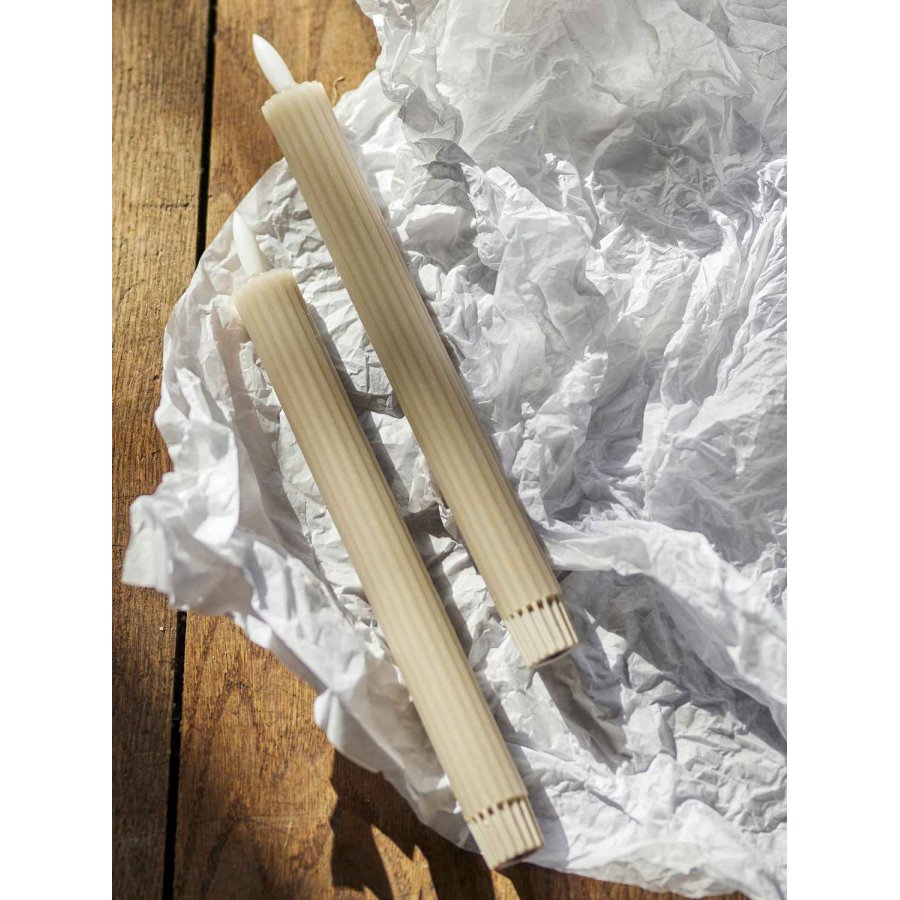 Bloomingville Ponza Kronelys LED 2 stk. �2,2/24,5, Natur