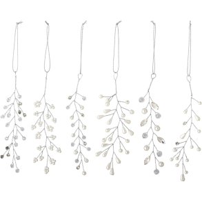 Bloomingville Ikata Ornament 6 stk. 11 cm, Klar