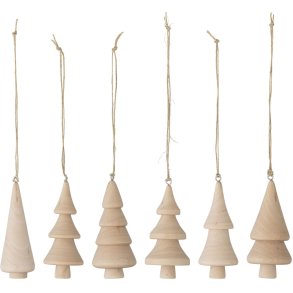 Bloomingville Jivani Ornament 6 stk. H8,5 cm, Gummitr�