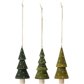 Bloomingville Jayli Ornament 3 stk. H11,5 cm, Gr�n