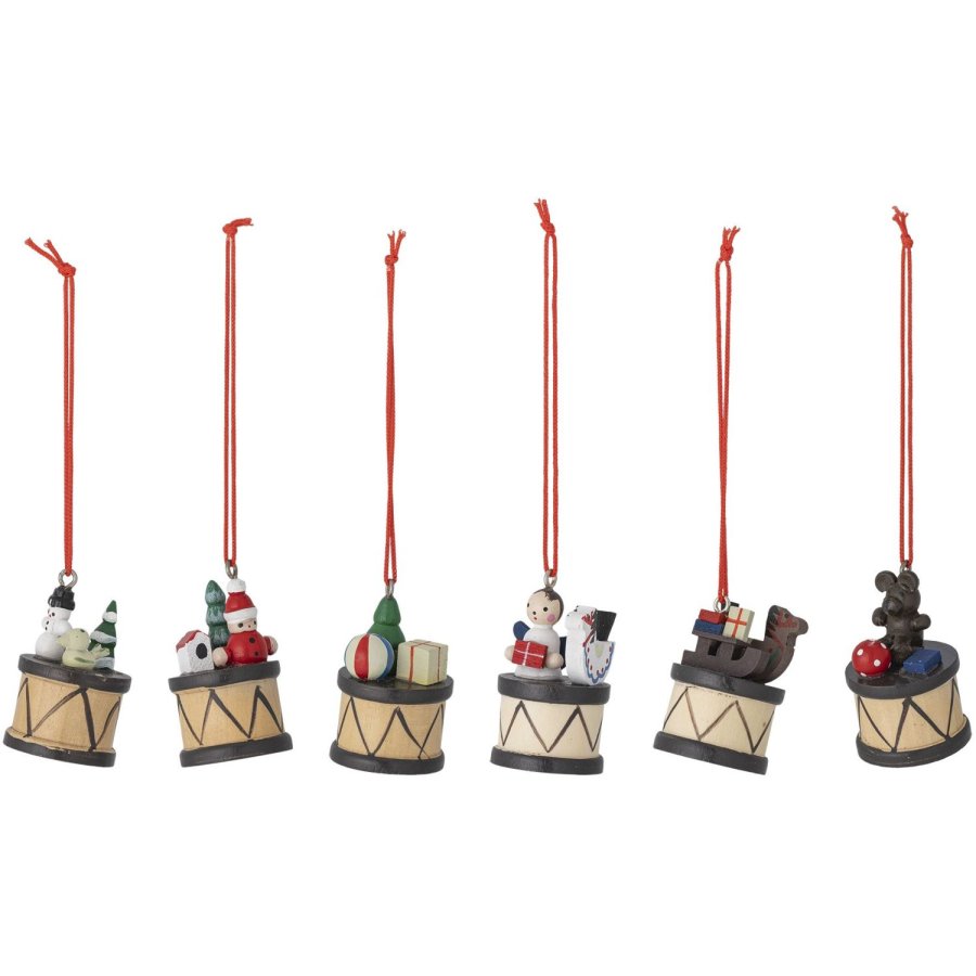 Bloomingville Bertie Ornament 6 stk. H5,5 cm, R�d