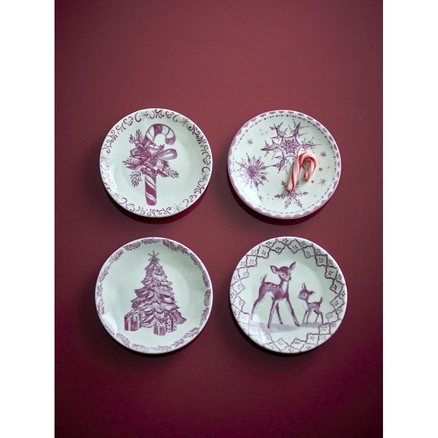 Bloomingville Wonderland Tallerken 4 stk. 12,5 cm, Rose