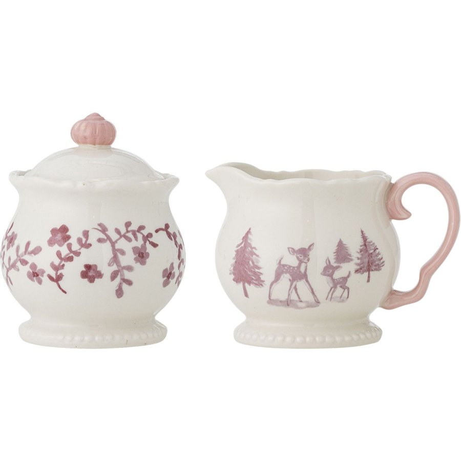 Bloomingville Wonderland Fl�dekande & Sukkersk�l 2 Dele, Rose