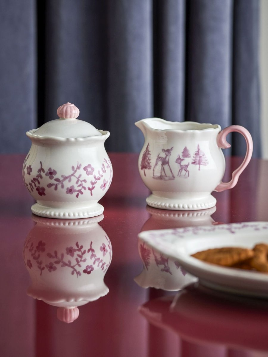 Bloomingville Wonderland Fl�dekande & Sukkersk�l 2 Dele, Rose