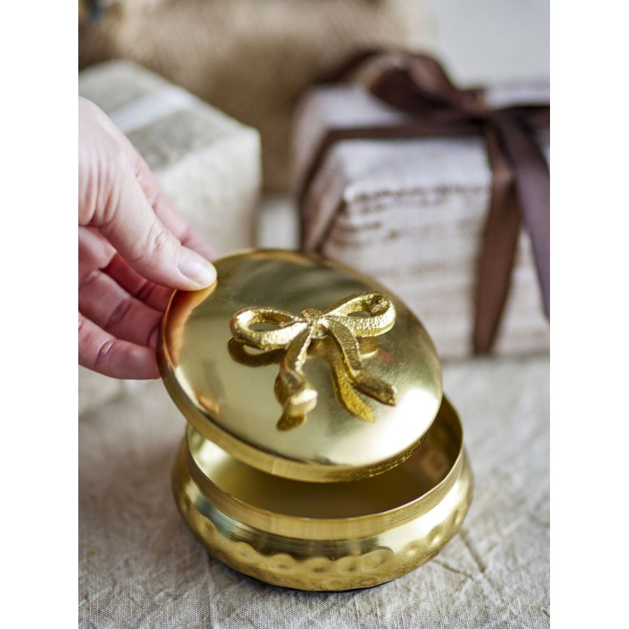Bloomingville Meera Topf mit Deckel H6 cm, Gold