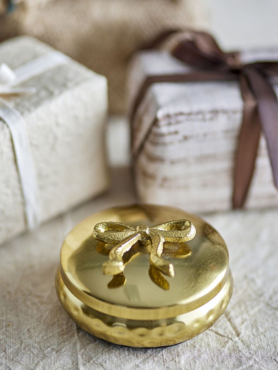 Bloomingville Meera Topf mit Deckel H6 cm, Gold