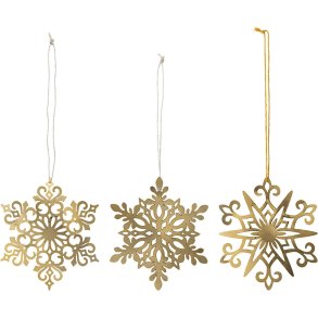 Bloomingville Mani Ornament 3 stk. �10 cm, Guld