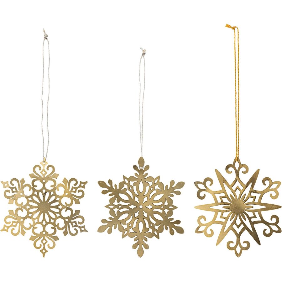 Bloomingville Mani Ornament 3 stk. �10 cm, Guld