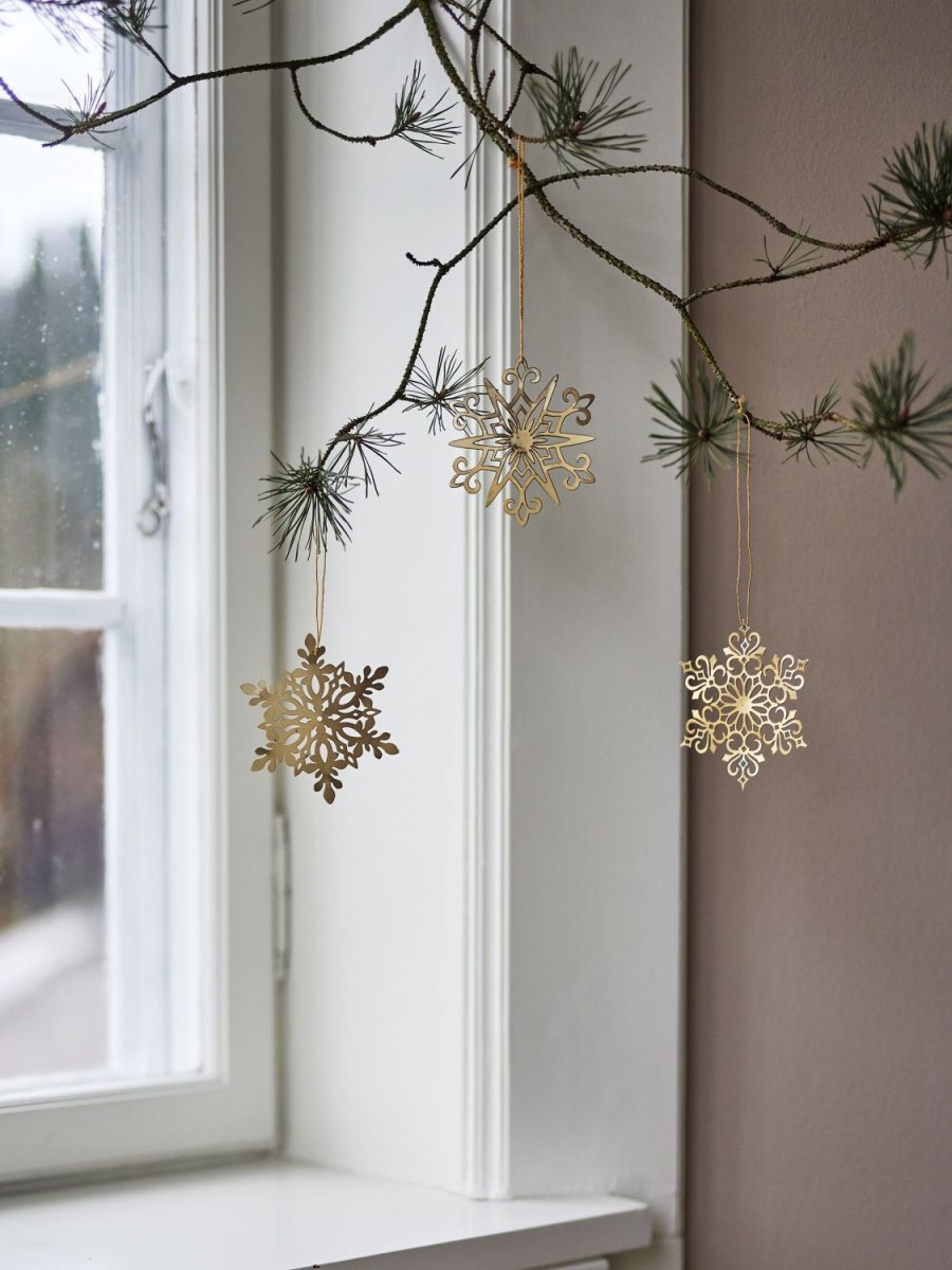 Bloomingville Mani Ornament 3 stk. �10 cm, Guld