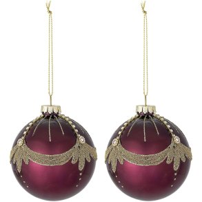 Bloomingville Suman Ornament 2 stk. �8 cm, R�d