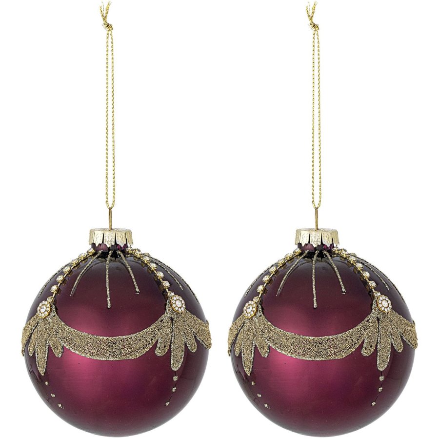 Bloomingville Suman Ornament 2 stk. �8 cm, R�d