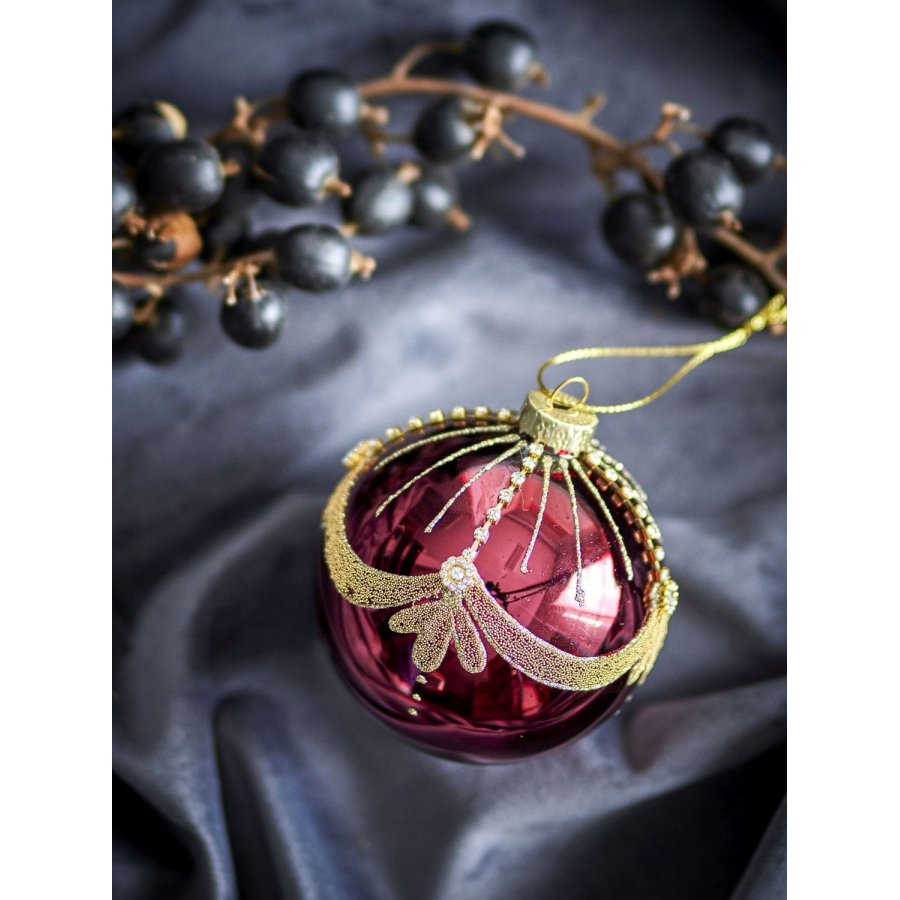 Bloomingville Suman Ornament 2 stk. �8 cm, R�d