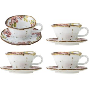 Creative Collection Savina Kop m. Underkop 4 stk. 22 cl, Hvid/Rosa