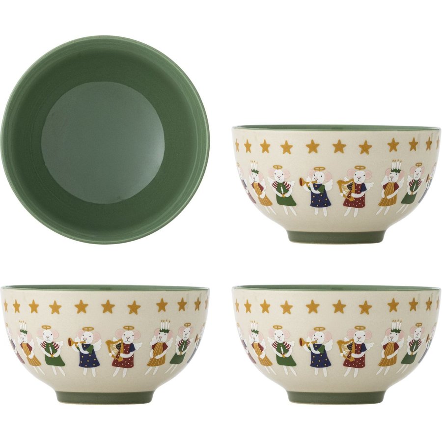 Bloomingville Peo Sk�l 4 stk. �13,5 cm, Natur