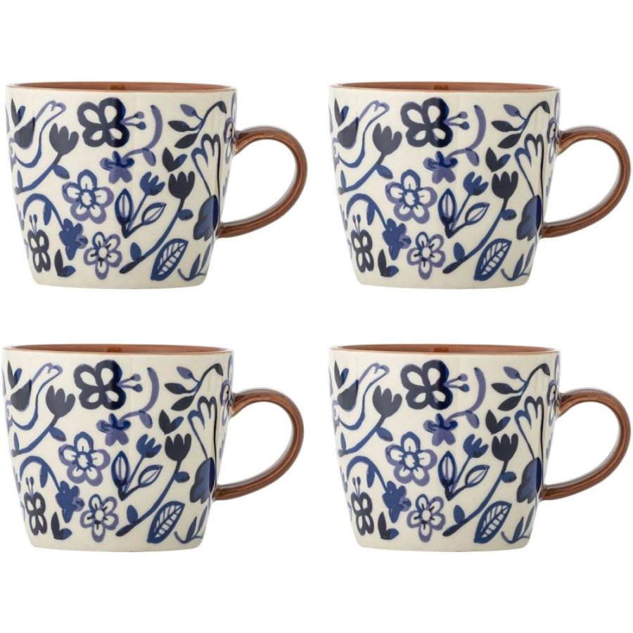 Bloomingville Figuria Krus m. Hank 4 stk. 30 cl, Hvid/Bl�