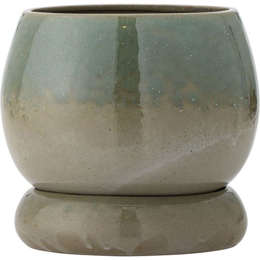Bloomingville Imke Urtepotte m. Undersk�l H17,5 cm, Gr�n