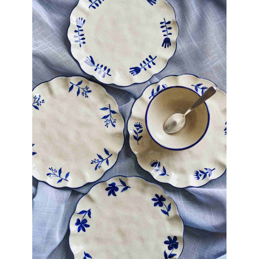 Creative Collection Eimy Teller 4er Set 20,5 cm, Blau