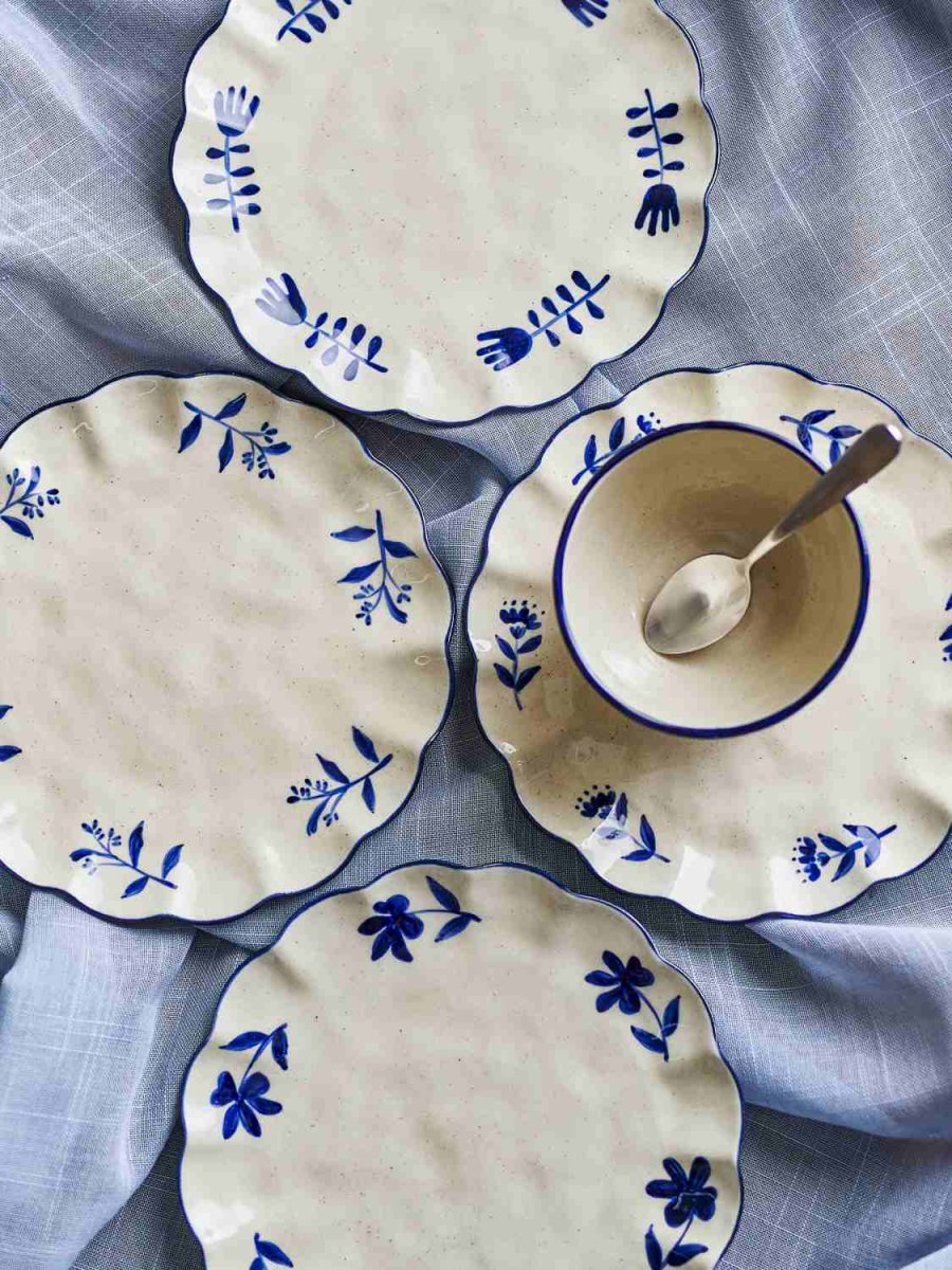 Creative Collection Eimy Teller 4er Set 20,5 cm, Blau