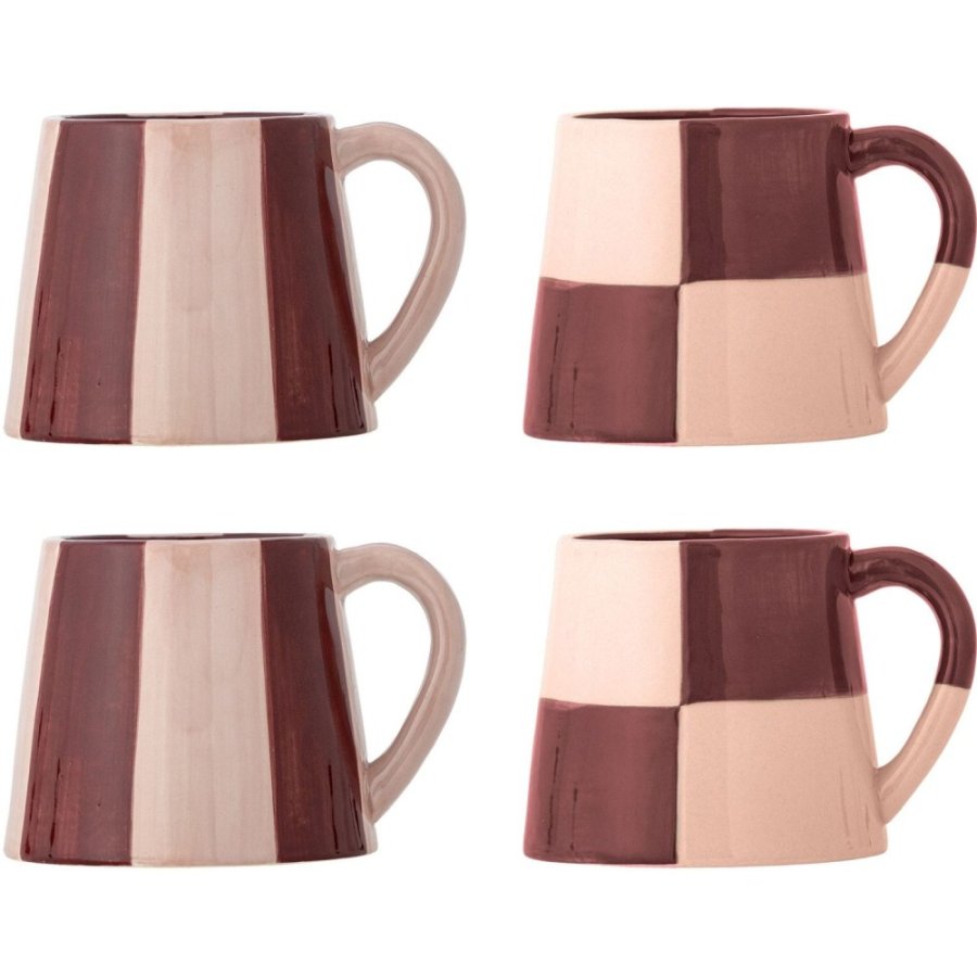 Bloomingville Floki Krus m. Hank 4 stk. 28 cl, Rosa