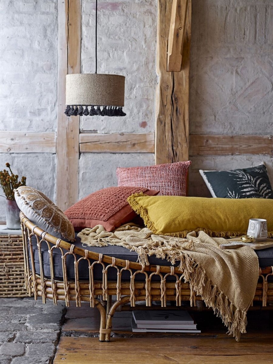 Bloomingville Plaid Genbrugtbomuld, Gul