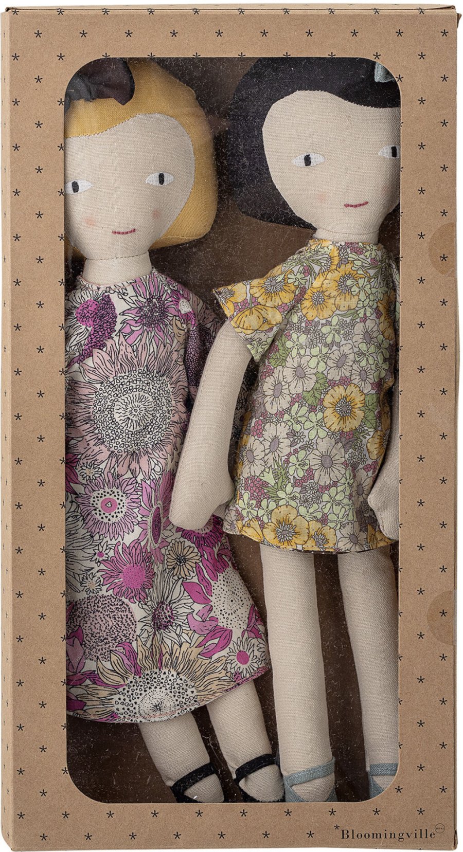 Bloomingville Mini Soft Toy Piger 2 stk, Multi farvet
