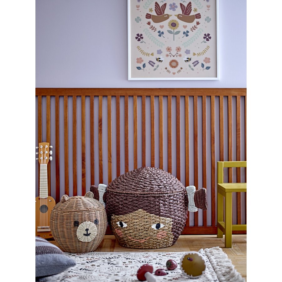 Bloomingville Mini Lilu Kurv m. L�g, Brun