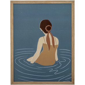 Bloomingville Parma Illustration mit Rahmen 32x42 cm, Natur