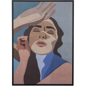 Bloomingville Lady Illustration m. Rahmen 72x52 cm, Schwarz