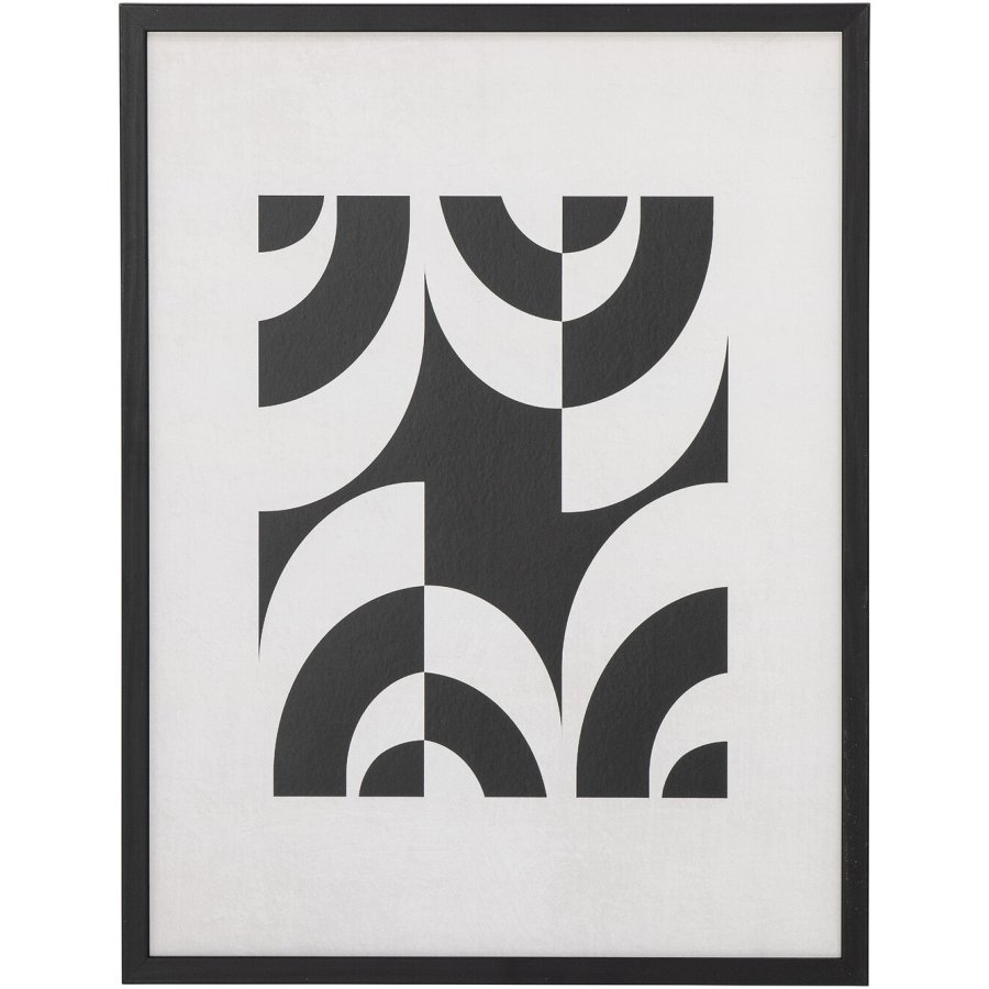 Bloomingville Mono Illustration m. Rahmen 42x32 cm, Schwarz